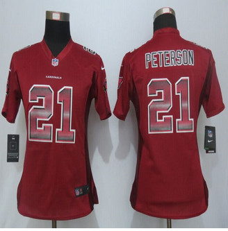 Women New New Arizona Cardinals 21 Patrick Peterson Red Strobe Elite Jersey Women New New Arizona Cardinals 21 Patrick Peterson Red Strobe Elite Jersey