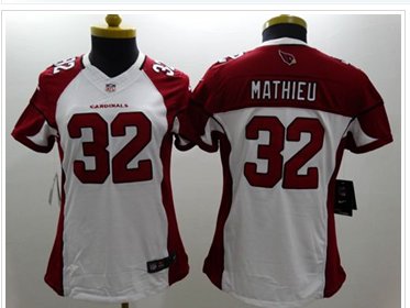Women's NEW Cardinals #32 Tyrann Mathieu White Stitched NFL Limited Jersey Women's NEW Cardinals #32 Tyrann Mathieu White Stitched NFL Limited Jersey