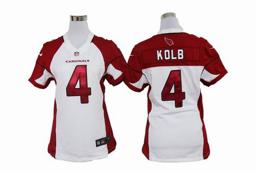 Women Nike NFL Arizona Cardinals 4 Kevin Kolb White Jerseys