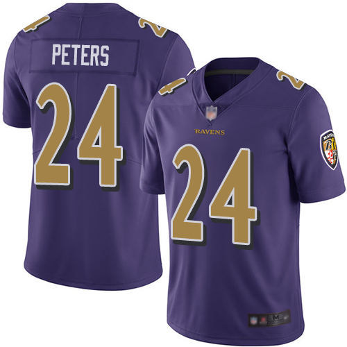 Ravens #24 Marcus Peters Purple Youth Stitched Football Limited Rush Jersey Ravens #24 Marcus Peters Purple Youth Stitched Football Limited Rush Jersey