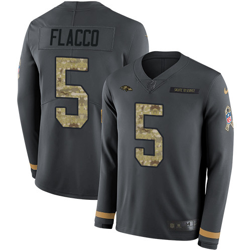 Nike Ravens #5 Joe Flacco Anthracite Salute to Service Youth Nike Ravens #5 Joe Flacco Anthracite Salute to Service Youth