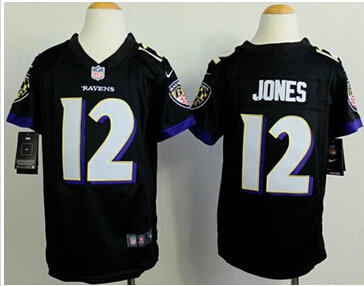 Youth NEW Ravens #12 Jacoby Jones Black Alternate NFL New Elite Jersey Youth NEW Ravens #12 Jacoby Jones Black Alternate NFL New Elite Jersey