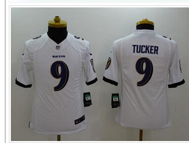 Youth NEW Ravens #9 Justin Tucker White NFL New Limited Jersey Youth NEW Ravens #9 Justin Tucker White NFL New Limited Jersey