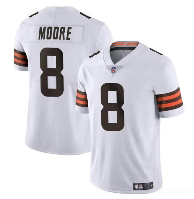 Youth Cleveland Browns #8 Elijah Moore White Vapor Limited Stitched Football Jersey Youth Cleveland Browns #8 Elijah Moore White Vapor Limited Stitched Football Jersey