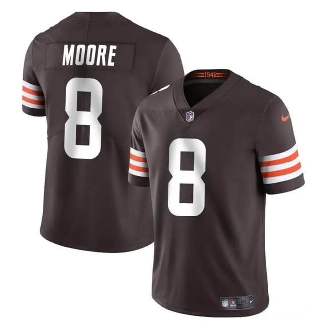 Youth Cleveland Browns #8 Elijah Moore Brown Vapor Limited Stitched Football Jersey Youth Cleveland Browns #8 Elijah Moore Brown Vapor Limited Stitched Football Jersey