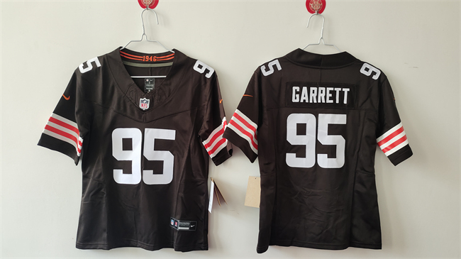 Women's Cleveland Browns #95 Myles Garrett Brown 2024 F.U.S.E Stitched Jersey(Run Small) Women's Cleveland Browns #95 Myles Garrett Brown 2024 F.U.S.E Stitched Jersey(Run Small)