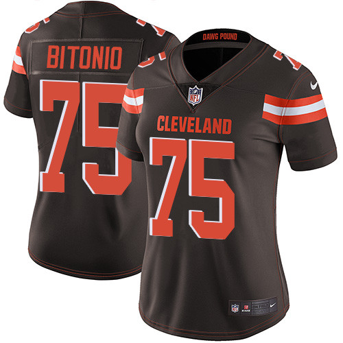 Browns #75 Joel Bitonio Brown Team Color Women's Stitched Football Vapor Untouchable Limited Jersey Browns #75 Joel Bitonio Brown Team Color Women's Stitched Football Vapor Untouchable Limited Jersey