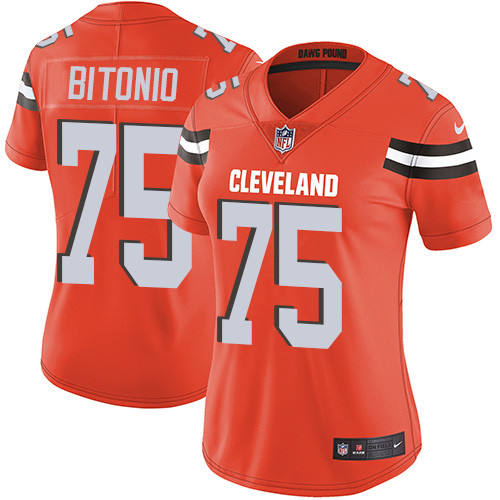 Nike Browns #75 Joel Bitonio Orange Alternate Women's Stitched NFL Vapor Untouchable Limited Jersey Nike Browns #75 Joel Bitonio Orange Alternate Women's Stitched NFL Vapor Untouchable Limited Jersey