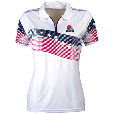 Women's Antigua Cleveland Browns White Patriot Polo Women's Antigua Cleveland Browns White Patriot Polo