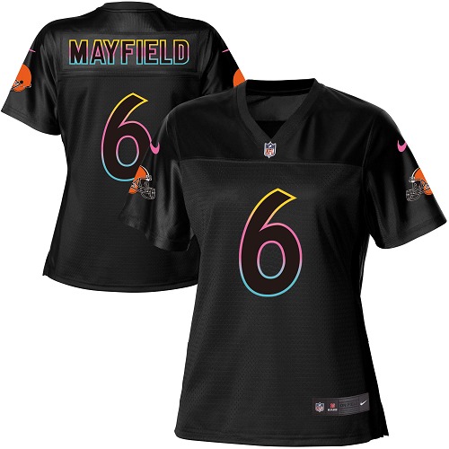 Nike Browns #6 Baker Mayfield Black Women's NFL Fashion Game Jersey Nike Browns #6 Baker Mayfield Black Women's NFL Fashion Game Jersey