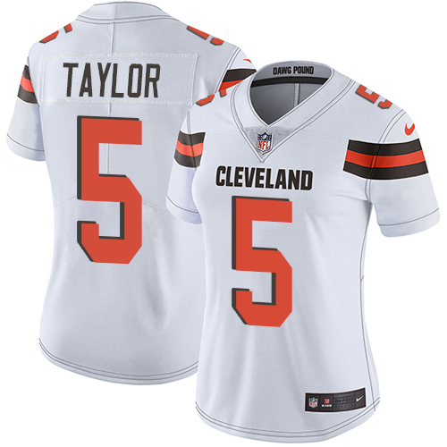 Nike Browns #5 Tyrod Taylor White Women's Stitched NFL Vapor Untouchable Limited Jersey Nike Browns #5 Tyrod Taylor White Women's Stitched NFL Vapor Untouchable Limited Jersey