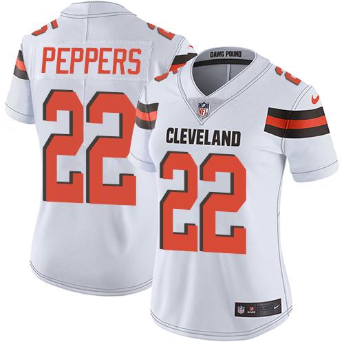 Nike Browns #22 Jabrill Peppers White Women's Stitched NFL Vapor Untouchable Limited Jersey Nike Browns #22 Jabrill Peppers White Women's Stitched NFL Vapor Untouchable Limited Jersey