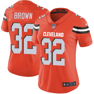 Nike Browns #32 Jim Brown Orange Alternate Women's Stitched NFL Vapor Untouchable Limited Jersey Nike Browns #32 Jim Brown Orange Alternate Women's Stitched NFL Vapor Untouchable Limited Jersey