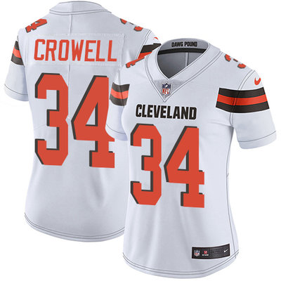 Nike Browns #34 Isaiah Crowell White Women's Stitched NFL Vapor Untouchable Limited Jersey Nike Browns #34 Isaiah Crowell White Women's Stitched NFL Vapor Untouchable Limited Jersey