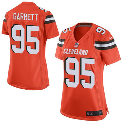 Nike Browns #95 Myles Garrett Orange Alternate Women's Stitched NFL New Elite Jersey Nike Browns #95 Myles Garrett Orange Alternate Women's Stitched NFL New Elite Jersey