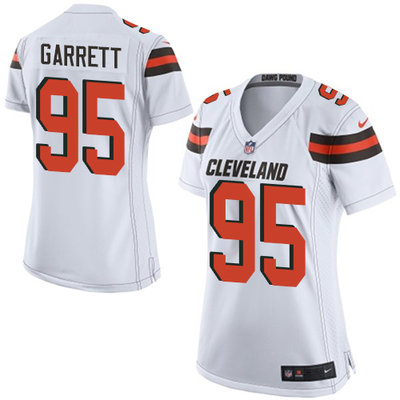 Nike Browns #95 Myles Garrett White Women's Stitched NFL New Elite Jersey Nike Browns #95 Myles Garrett White Women's Stitched NFL New Elite Jersey