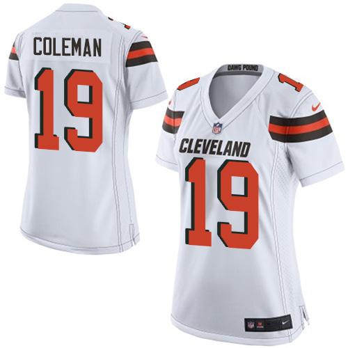 Nike Browns #19 Corey Coleman White Women's Stitched NFL New Elite Jersey