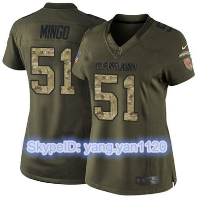 Nike Browns #51 Barkevious Mingo Green Women's Stitched NFL Limited Salute to Service Jersey Nike Browns #51 Barkevious Mingo Green Women's Stitched NFL Limited Salute to Service Jersey