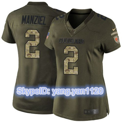 Nike Browns #2 Johnny Manziel Green Women's Stitched NFL Limited Salute to Service Jersey Nike Browns #2 Johnny Manziel Green Women's Stitched NFL Limited Salute to Service Jersey