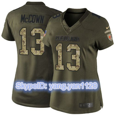 Nike Browns #13 Josh McCown Green Women's Stitched NFL Limited Salute to Service Jersey Nike Browns #13 Josh McCown Green Women's Stitched NFL Limited Salute to Service Jersey