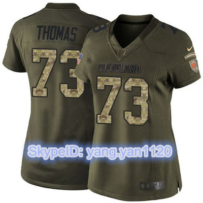 Nike Browns #73 Joe Thomas Green Women's Stitched NFL Limited Salute to Service Jersey Nike Browns #73 Joe Thomas Green Women's Stitched NFL Limited Salute to Service Jersey