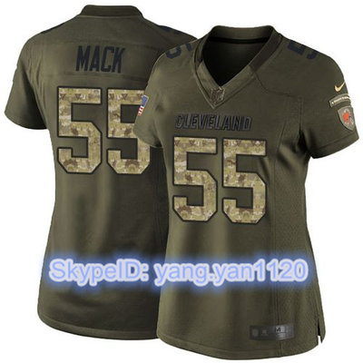 Nike Browns #55 Alex Mack Green Women's Stitched NFL Limited Salute to Service Jersey Nike Browns #55 Alex Mack Green Women's Stitched NFL Limited Salute to Service Jersey
