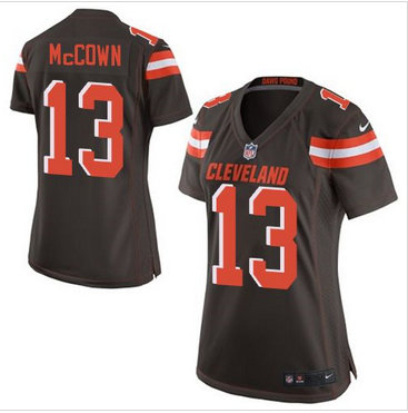Women Nike Browns #13 Josh McCown Brown Team Color Stitched NFL New Elite Jersey Women Nike Browns #13 Josh McCown Brown Team Color Stitched NFL New Elite Jersey