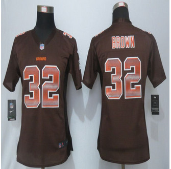 Women New New Cleveland Browns 32 Jim Brown Brown Strobe Elite Jersey Women New New Cleveland Browns 32 Jim Brown Brown Strobe Elite Jersey