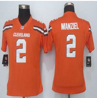 Women New Browns #2 Johnny Manziel Orange Alternate Stitched NFL Limited jersey Women New Browns #2 Johnny Manziel Orange Alternate Stitched NFL Limited jersey