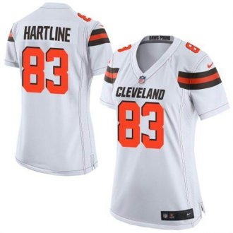 Women Nike Browns #83 Brian Hartline White Stitched NFL New Elite Jersey Women Nike Browns #83 Brian Hartline White Stitched NFL New Elite Jersey