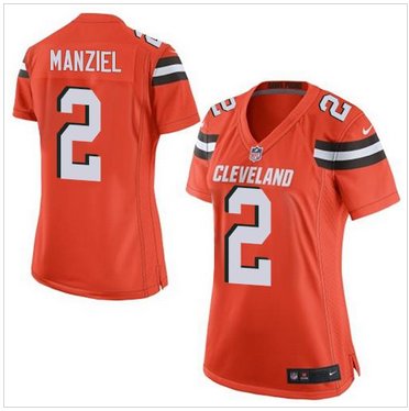 Women New Browns #2 Johnny Manziel Orange Alternate Stitched NFL New Elite jersey Women New Browns #2 Johnny Manziel Orange Alternate Stitched NFL New Elite jersey