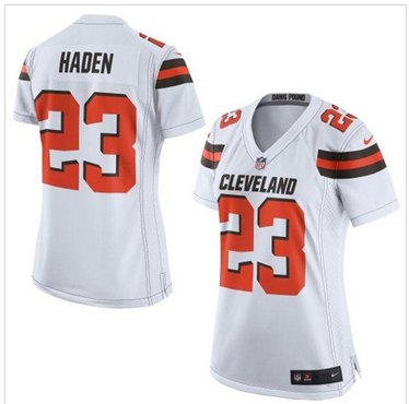 Women New Cleveland Browns #23 Joe Haden White Stitched NFL New Elite Jersey Women New Cleveland Browns #23 Joe Haden White Stitched NFL New Elite Jersey