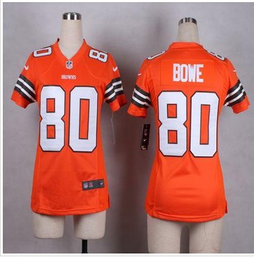 Women NEW Browns #80 Dwayne Bowe Orange Alternate Stitched NFL Elite Jersey Women NEW Browns #80 Dwayne Bowe Orange Alternate Stitched NFL Elite Jersey
