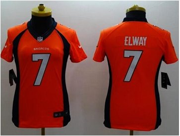 Women's NEW Broncos #7 John Elway Orange Team Color NFL New Limited Jersey Women's NEW Broncos #7 John Elway Orange Team Color NFL New Limited Jersey