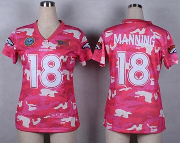 Women's NEW Broncos #18 Peyton Manning Pink NFL Elite Camo Fashion Jersey Women's NEW Broncos #18 Peyton Manning Pink NFL Elite Camo Fashion Jersey