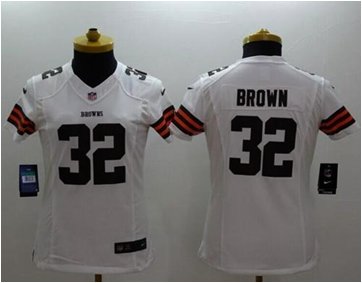 Women's NEW Browns #32 Jim Brown White NFL Limited Jersey Women's NEW Browns #32 Jim Brown White NFL Limited Jersey