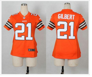 Women Cleveland Browns #21 Justin Gilbert Orange NFL Elite Jersey Women Cleveland Browns #21 Justin Gilbert Orange NFL Elite Jersey