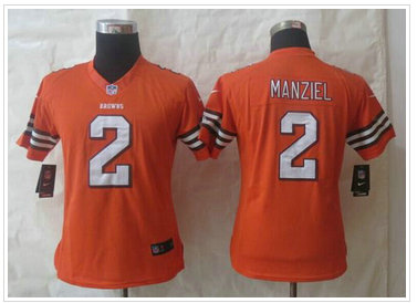 Women NFL Cleveland Browns #2 Johnny Manziel Orange NFL Jersey Women NFL Cleveland Browns #2 Johnny Manziel Orange NFL Jersey
