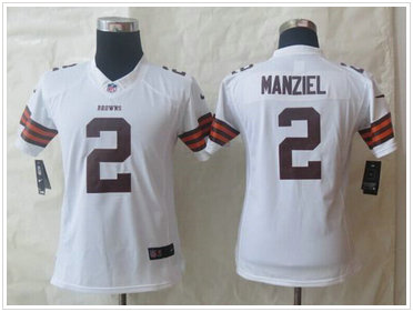 Women NFL Cleveland Browns #2 Johnny Manziel White NFL Jersey Women NFL Cleveland Browns #2 Johnny Manziel White NFL Jersey