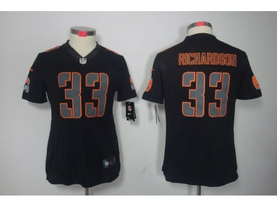 Women NEW Cleveland Browns #33 Trent Richardson Black Jerseys(Impact Limited) Women NEW Cleveland Browns #33 Trent Richardson Black Jerseys(Impact Limited)