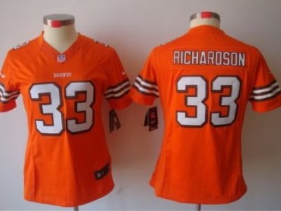 Women Cleveland Browns 33 Trent Richardson Orange Jerseys Women Cleveland Browns 33 Trent Richardson Orange Jerseys