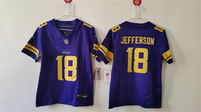 Youth Minnesota Vikings #18 Justin Jefferson Purple F.U.S.E. Color Rush Limited Stitched Jersey Youth Minnesota Vikings #18 Justin Jefferson Purple F.U.S.E. Color Rush Limited Stitched Jersey
