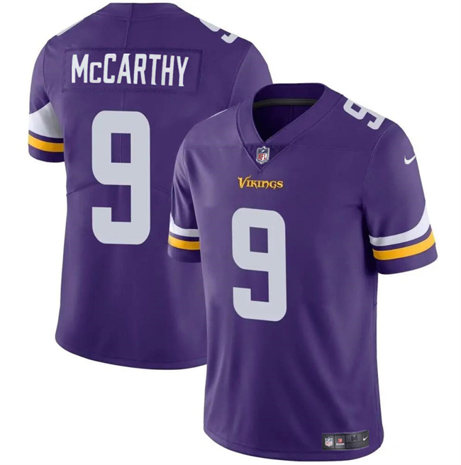 Youth Minnesota Vikings #9 J.J. McCarthy Purple 2024 Draft Vapor Untouchable Limited Stitched Jersey Youth Minnesota Vikings #9 J.J. McCarthy Purple 2024 Draft Vapor Untouchable Limited Stitched Jersey
