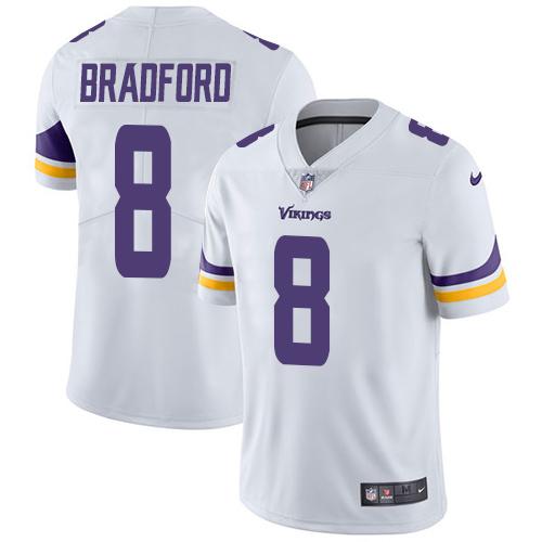 Nike Vikings #8 Sam Bradford White Youth Stitched NFL Vapor Untouchable Limited Jersey Nike Vikings #8 Sam Bradford White Youth Stitched NFL Vapor Untouchable Limited Jersey