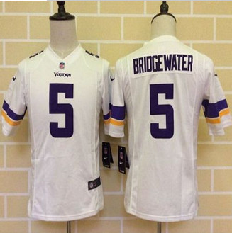 Youth New Vikings #5 Teddy Bridgewater White Stitched NFL Elite Jersey Youth New Vikings #5 Teddy Bridgewater White Stitched NFL Elite Jersey