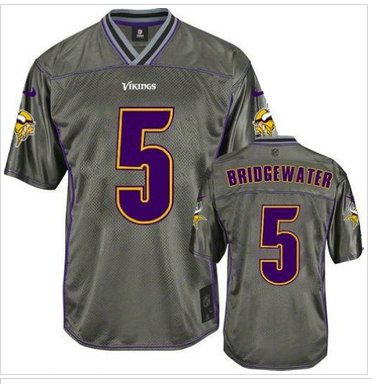 Youth Minnesota Vikings #5 Teddy Bridgewater Grey NFL Elite Vapor Jersey