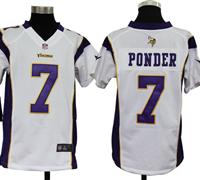Youth Nike NFL Minnesota Vikings 7 Christian Ponder White Jerseys