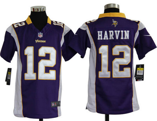 Youth Nike NFL Minnesota Vikings 12 Percy Harvin Purple Jerseys
