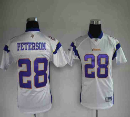 Minnesota Vikings 28 Peterson white youth jersey