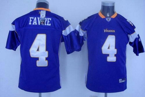 Yourth Minnesota Vikings 4 Brett Favre purple Jerseys